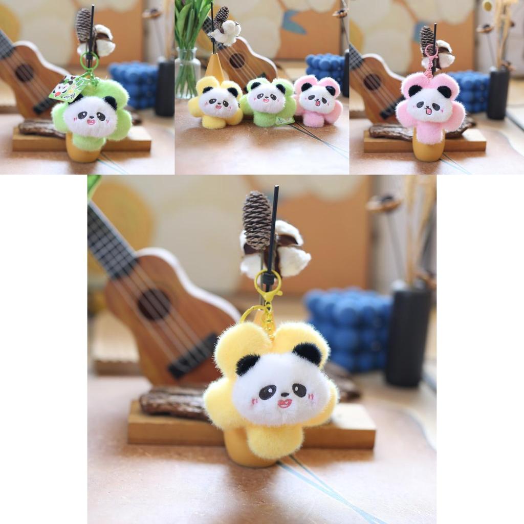 Adorable Panda Plush Keychain Soft Stuffed Toy Cute Cartoon Animal Bag Pendant