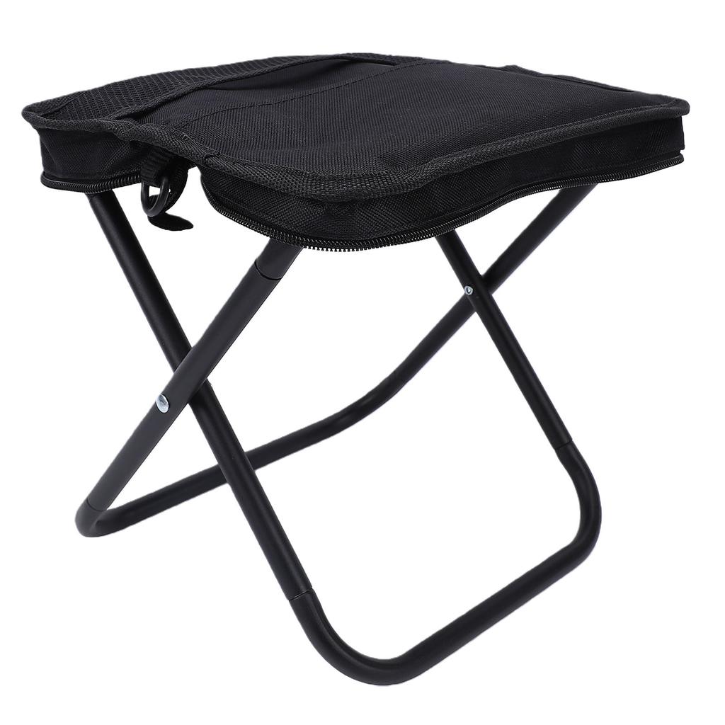 Outdoor Folding Stool Sling Bag 2 in 1 Portable Chair and Storage Pouch for Camping Hiking Fishing Black