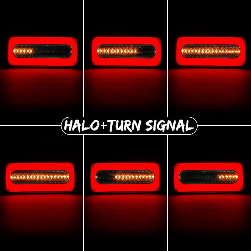 2/4pcs 68led 3 in 1 LED Tail Light Sequential DRL Turn Signal Light Rear Brake Stop Warning Lamp For ATV Truck Trailer 12V 24V