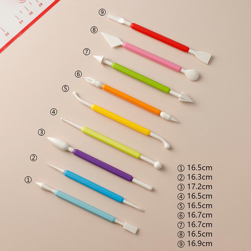 Weichton Kinder DIY Prägewerkzeug Set Kreative Kuchen Fondant Werkzeuge 9-teiliges Set