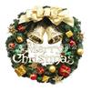 Christmas Decorations Set: LED String Lights Red Poinsettia Flowers Wreath Door Hanging Home Festive Interior