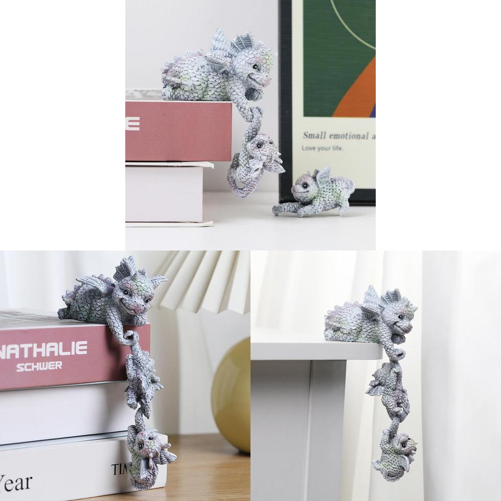 Dragon Mère et Enfant Fleurs en Résine Artisanat pour Décoration de Jardin et de Patio