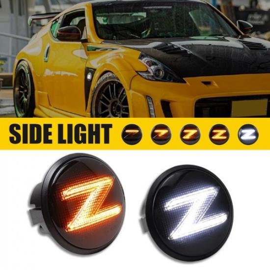 For 2010-20 Nissan 370Z Sequential LED Side Marker Blinker Turn Signal Lights EA