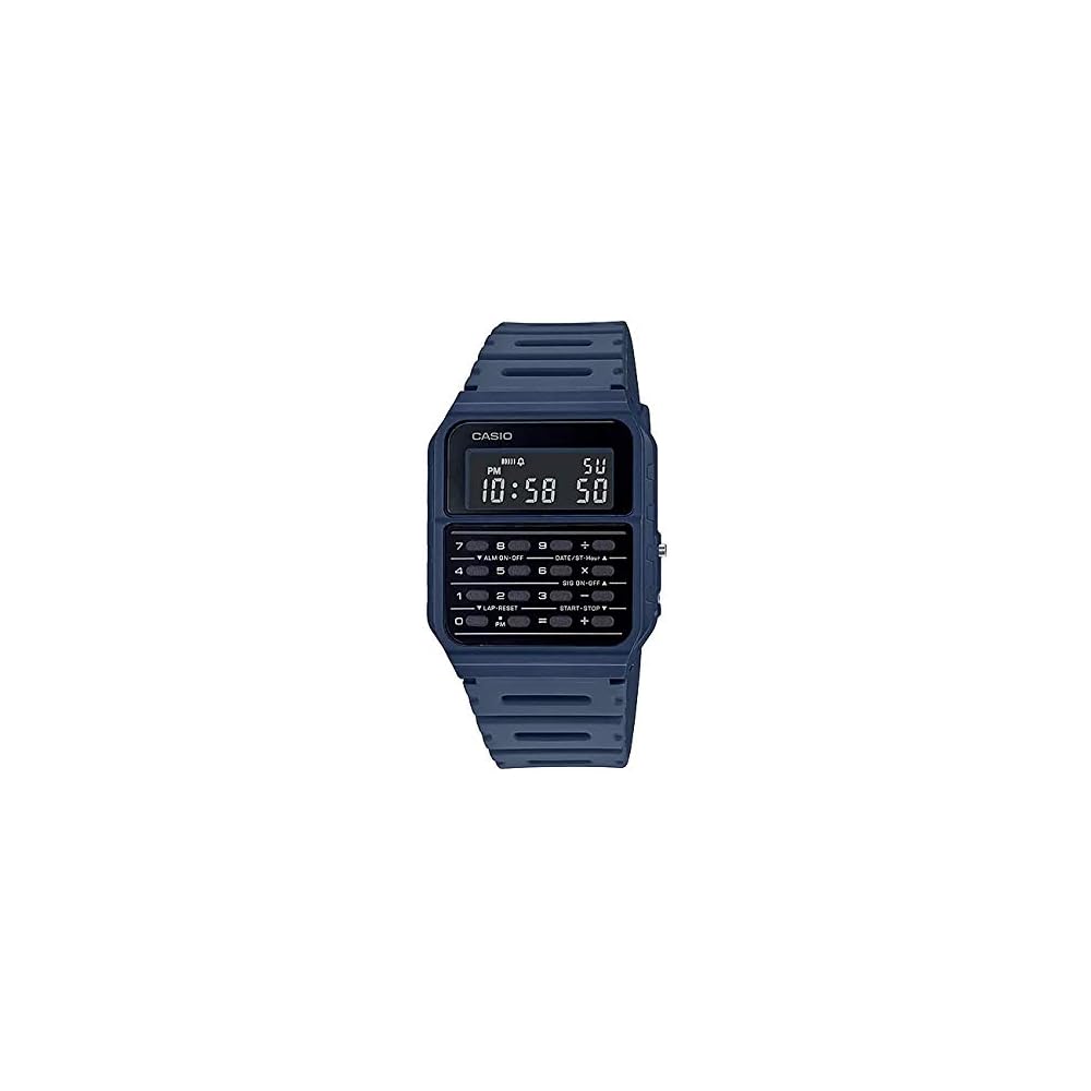 Casio Standard CA-53WF-2B Цифровые часы Темно-синие Черные для Мужчин Женщин Детей с Калькулятором и Функцией Даты