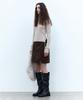 INSILENCE WOMEN Moleskin Belted Skirt Brown