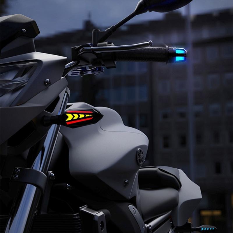 Motorcycle Scootor LED Handlebar End Turn Signal Corner Light DC12V Flasher Handle Grip Blinker Side Marker Hand Lamp 2x