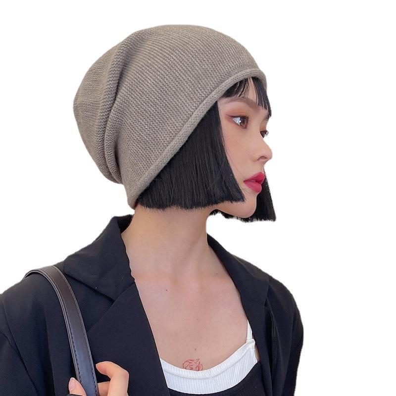 Pile hat children autumn and winter bag head cold hat wool hat round face winter ear protection knitted hat confinement hat