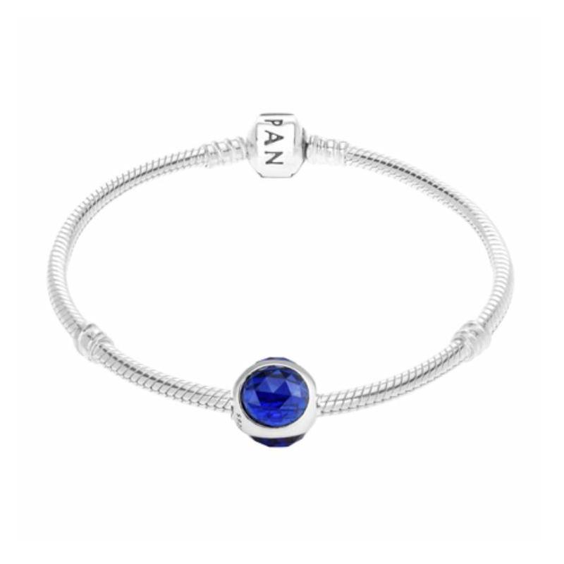 Pandora Sparkling Water Drops 925 Silver Jewelry Accessories Men and Women Couple Style Blue 792095NCB