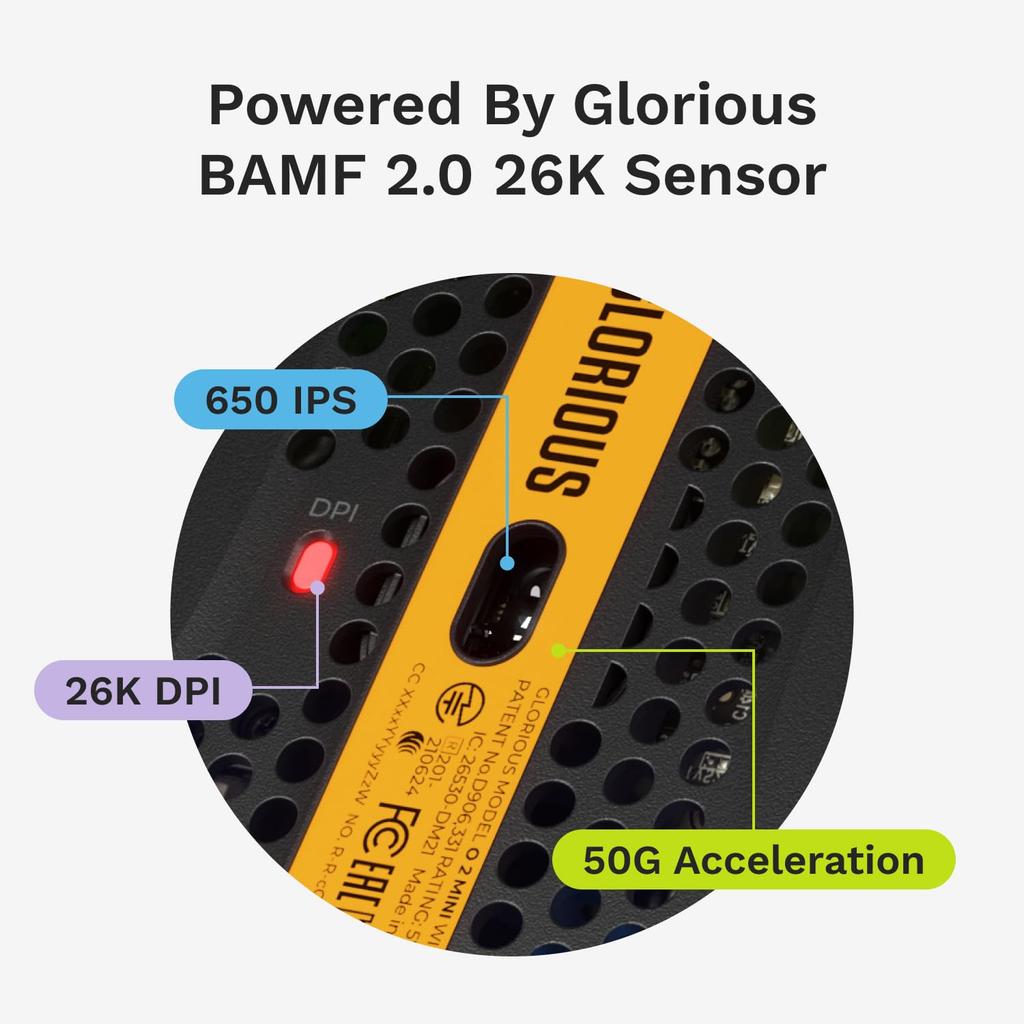 Glorious Model O 2 Mini Matte Black Lightweight Wired Gaming Mouse GLO-MS-OMV2-MB MS0738