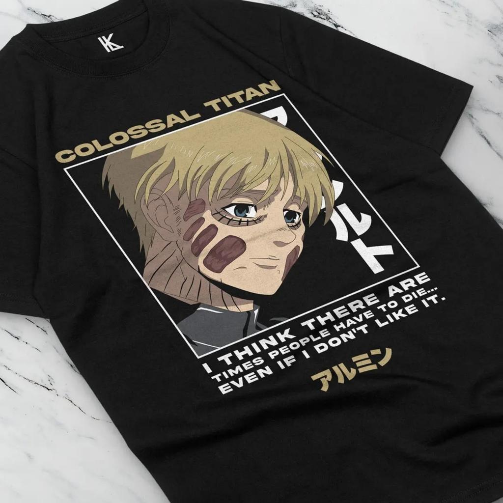 Armin Arlelt T-Shirt Attack On Titan SNK Horror Anime Geschenk Schwarzes Shirt Alle Größen