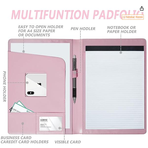 

Бизнес-папка-органайзер, планировщик документов, папка-переплет, карман для хранения розовый