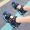 Sport Summer Boys Sandals 5-16Years Light Baotou Beach Holiday Sandals Non-slip Soft Bottom Shading Leather Kids Shoes Outdoor