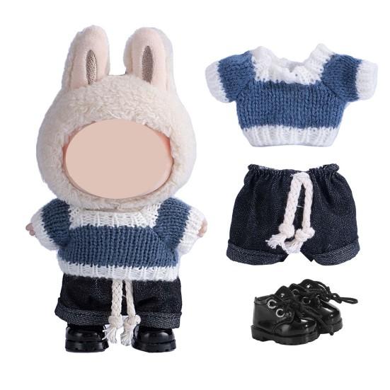 Doll Clothes Set Jeans & Knitted Sweater Baby Outfit for 15cm Dolls Trendy Doll Outfit Collection for Doll Collectors