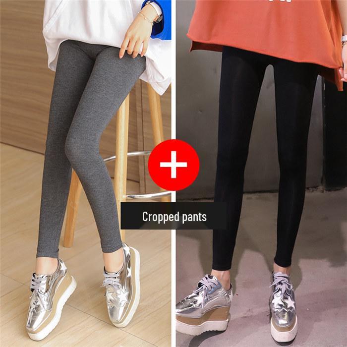 

Женские модальные черные эластичные леггинсы для йоги - Большой размер, Девять точек, Тонкие для весны и осени 3XL (170-200 lbs)