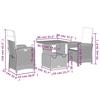 VidaXL Ensemble à Manger de Jardin avec Coussins 3 pcs, Table de Terrasse, Meubles de Patio, Mobilier d'Extérieur, Gris 3277337