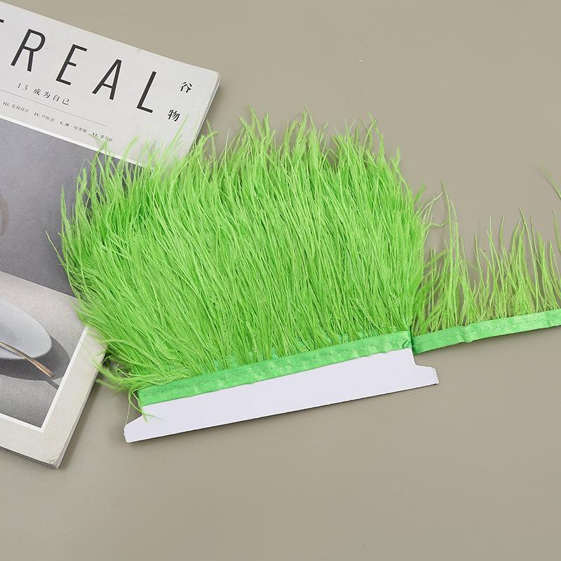 Color 8-10 Cm Ostrich Hair Cloth Edge Clothing Cuffs Hem Ostrich Feather Strips Cloth With Accessories Lace