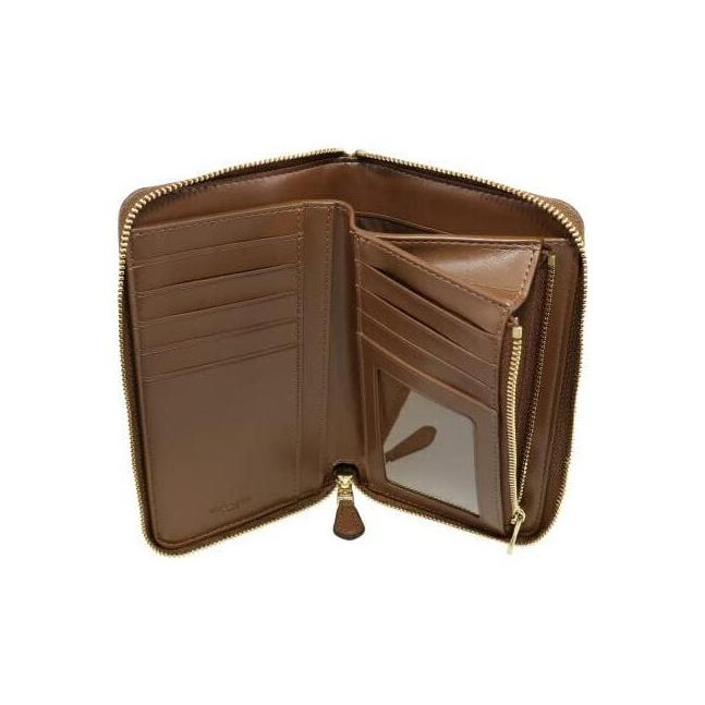 Coach Zip Around 17 Classic Monogram Coated Canvas Coin Purse ID Card Holder Wallet Women Wallet Khaki 88913-IME74