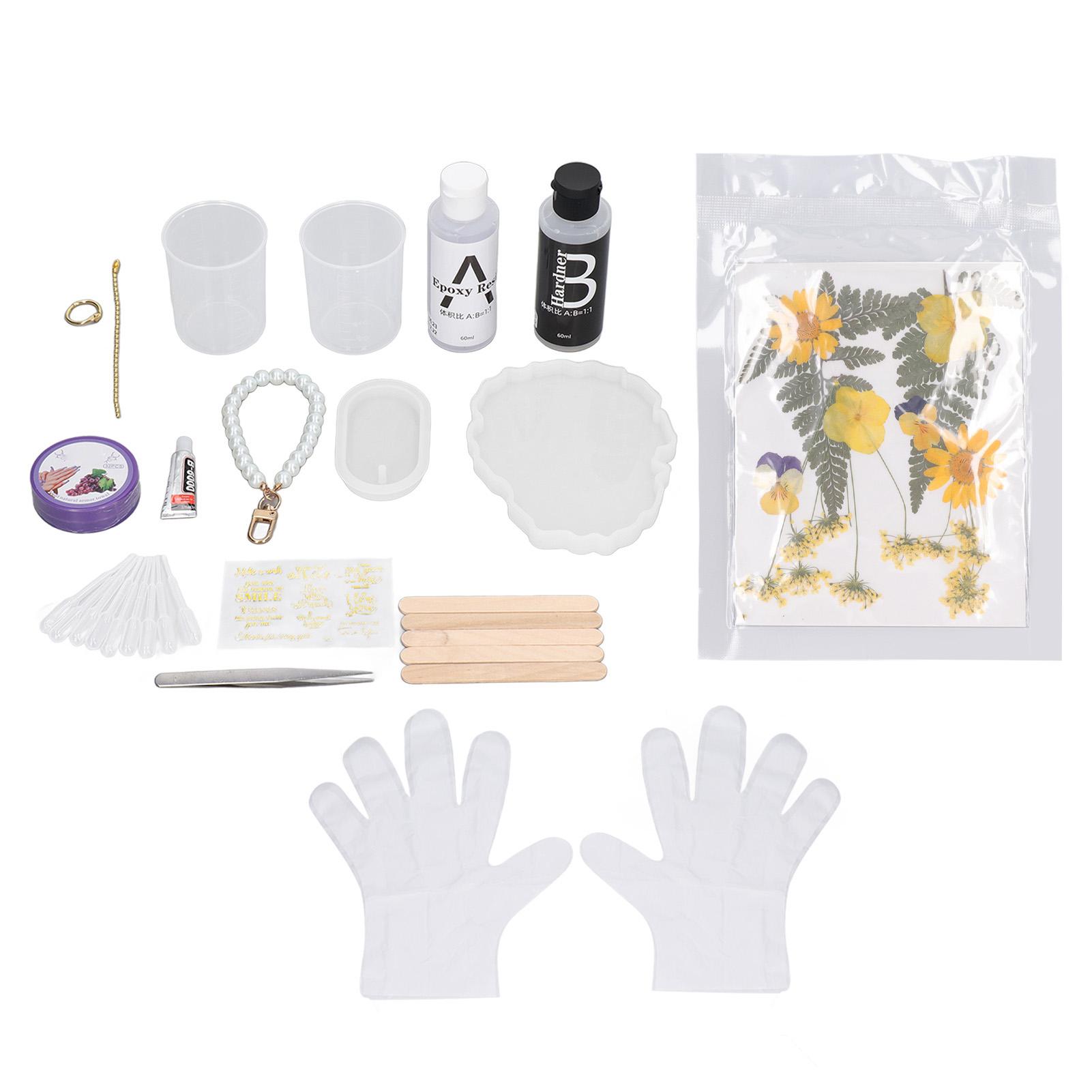 Epoxy Resin Coaster Kit Handcraft Reusable Silicone Flower Preservation Kit Resin Mold with Dried Flowers Stickers