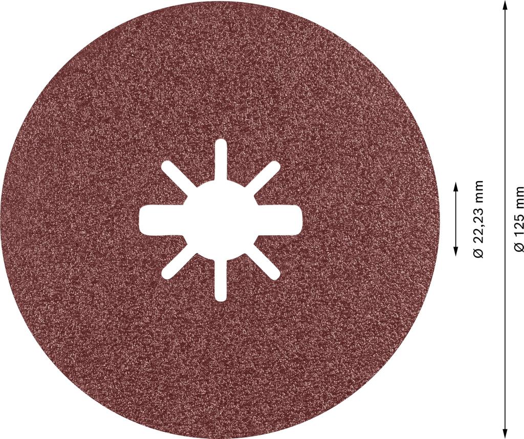 BOSCH Prisma Ceramic Sanding Disc R781 25 2608621796 X-LOCK (Metal, 125mm, #80, pieces)