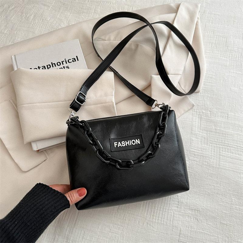 Acrylic chain trend simple women's bag 2025 new fashion trend shoulder bag retro fashion oblique bag women
