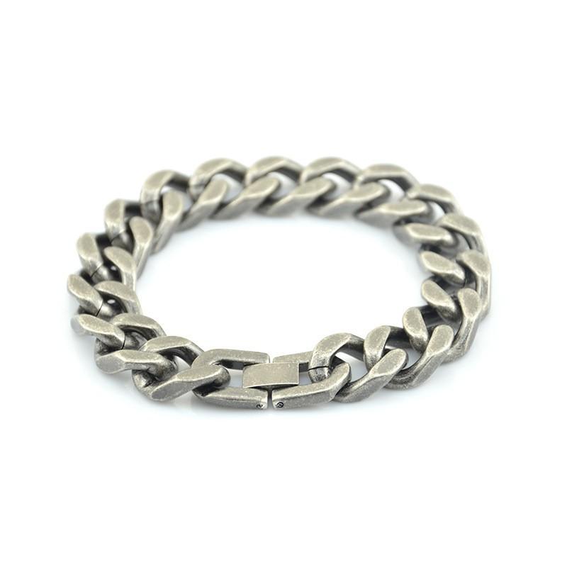 Titanium Steel Cuban Link Bracelet Men Geometric Hexagon Design Polished Finish Hypoallergenic Unisex Jewelry
