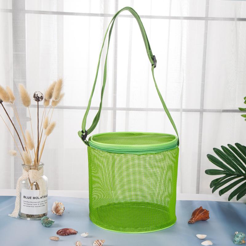 Net Yarn Shell Storage Bag Beach Three-dimensional Circle Dredging Bucket Toys Finishing Collection Bag