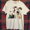 T-shirt Wallace & Gromit anni '90 Bianca manica corta Renake Unisex tee NH22044