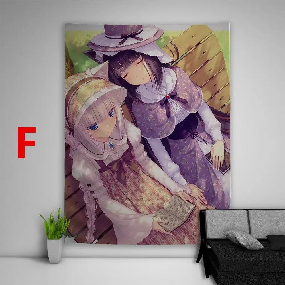 Nekopara Anime Tapestry Wall Kawaii Room Decor Art Print Poster Cute Girl Manga Aesthetic Dorm Background Cloth For Bedroom