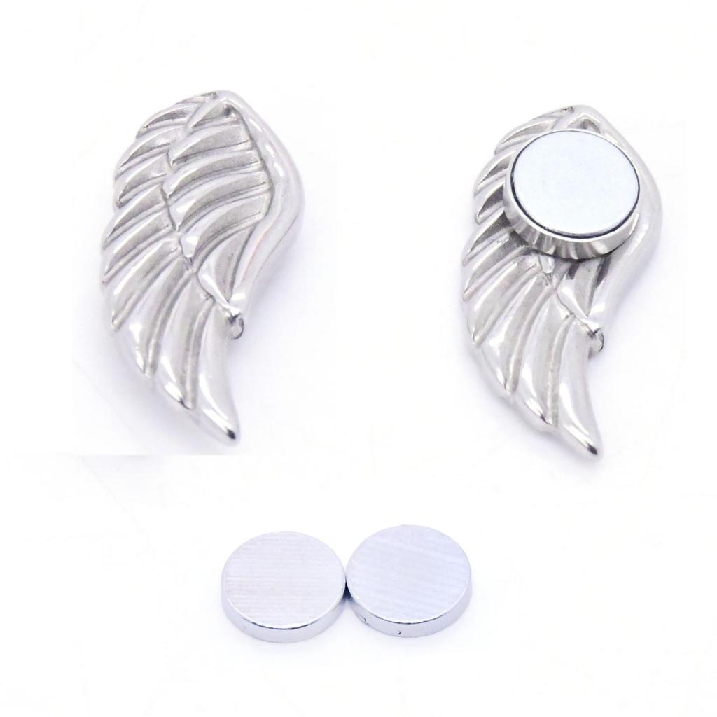 Stainless Steel Angel Wings Magnetic Ear Cuff Earring