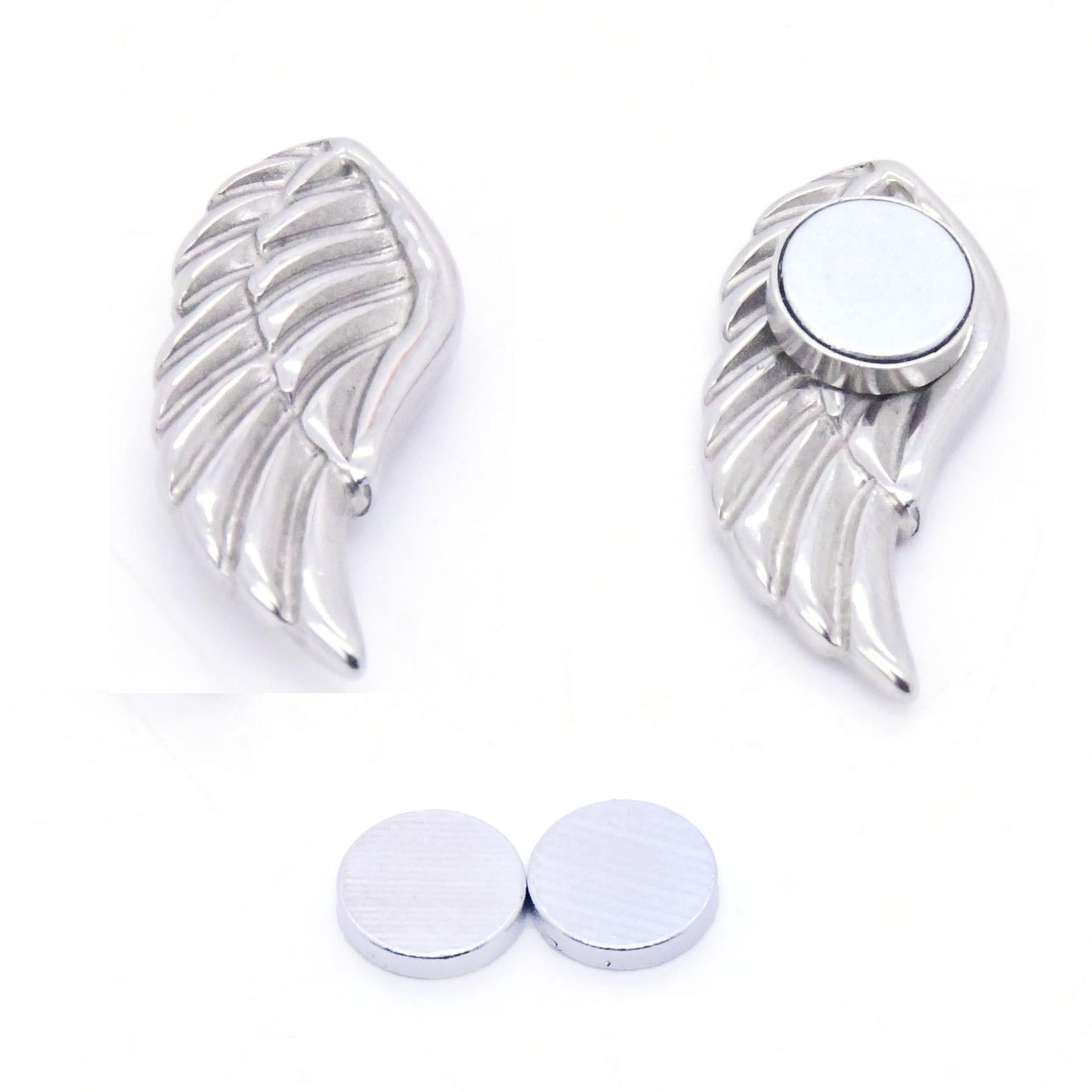 Stainless Steel Angel Wings Magnetic Ear Cuff Earring Wings