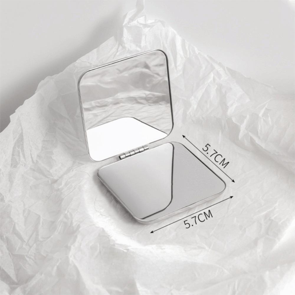 Mini Makeup Mirror Double-Sided Beauty Mirror Foldable Stainless Steel Mirror  Travel Square