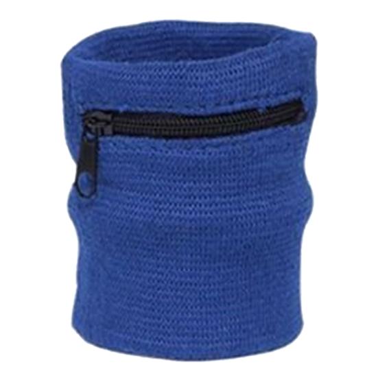 1Pc Wallet Pouch Wrist Wrap Wristband Zipper Running Sports Bandage Support синий