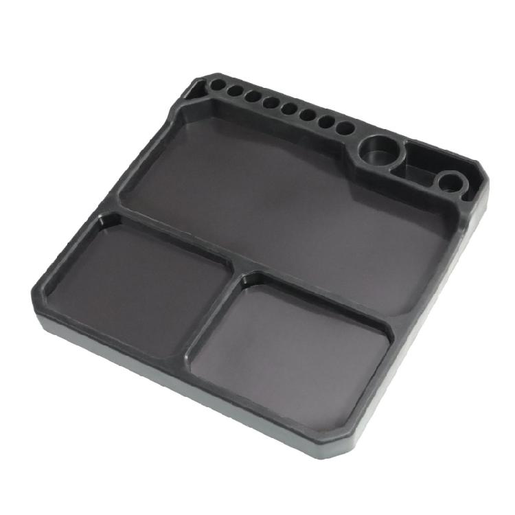 Nonslip Plastic Parts Tray for Accuracy Tasks Electronics Tray Feature Integrated Magnetic Plate and Dividers