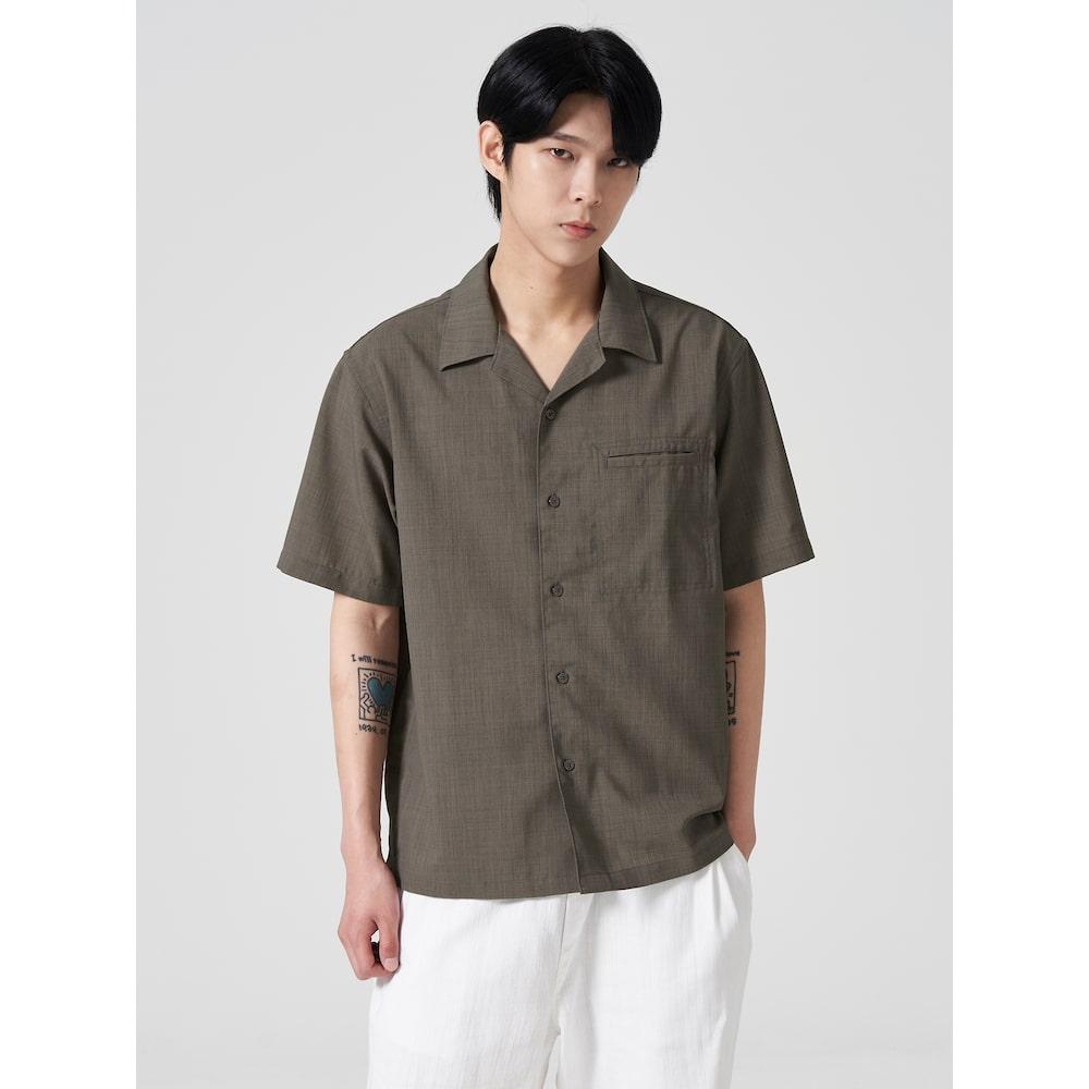 8Seconds Kangyeonsa Open Collar Short Sleeve Shirt Brown (424765Ay2D) Dark Brown/L
