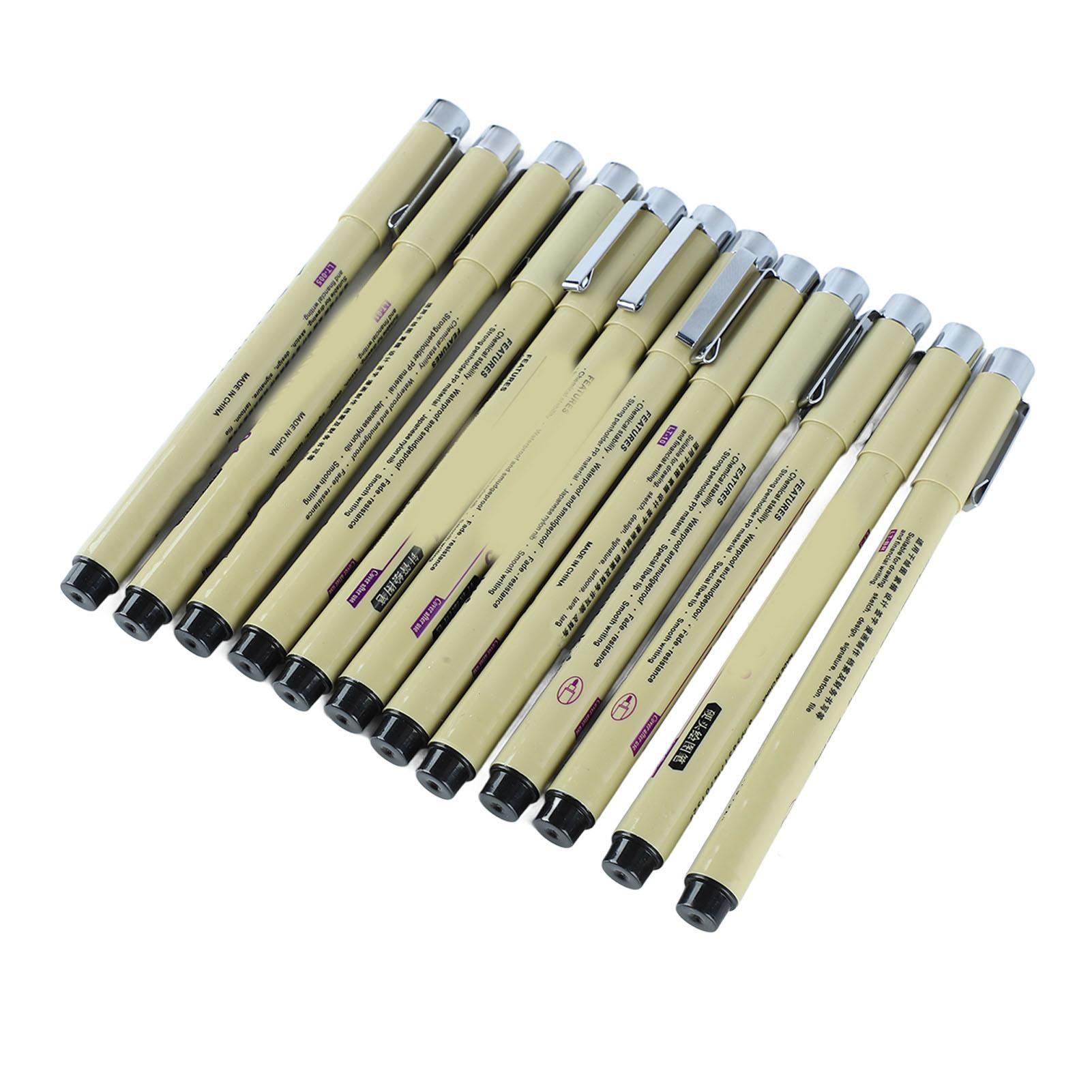 

12 шт. Водонепроницаемые ручки с тонким наконечником, быстросохнущие, пишут плавно, нейлоновые наконечники, ручка с тонким стержнем с ручкой