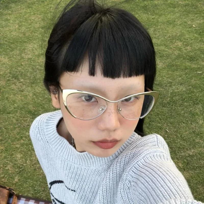 -1.0 -1.5 -2.5 Metal Frame Myopia Glasses  Curved  Flat Light And Anti Blue Light Clear Computer Glasses