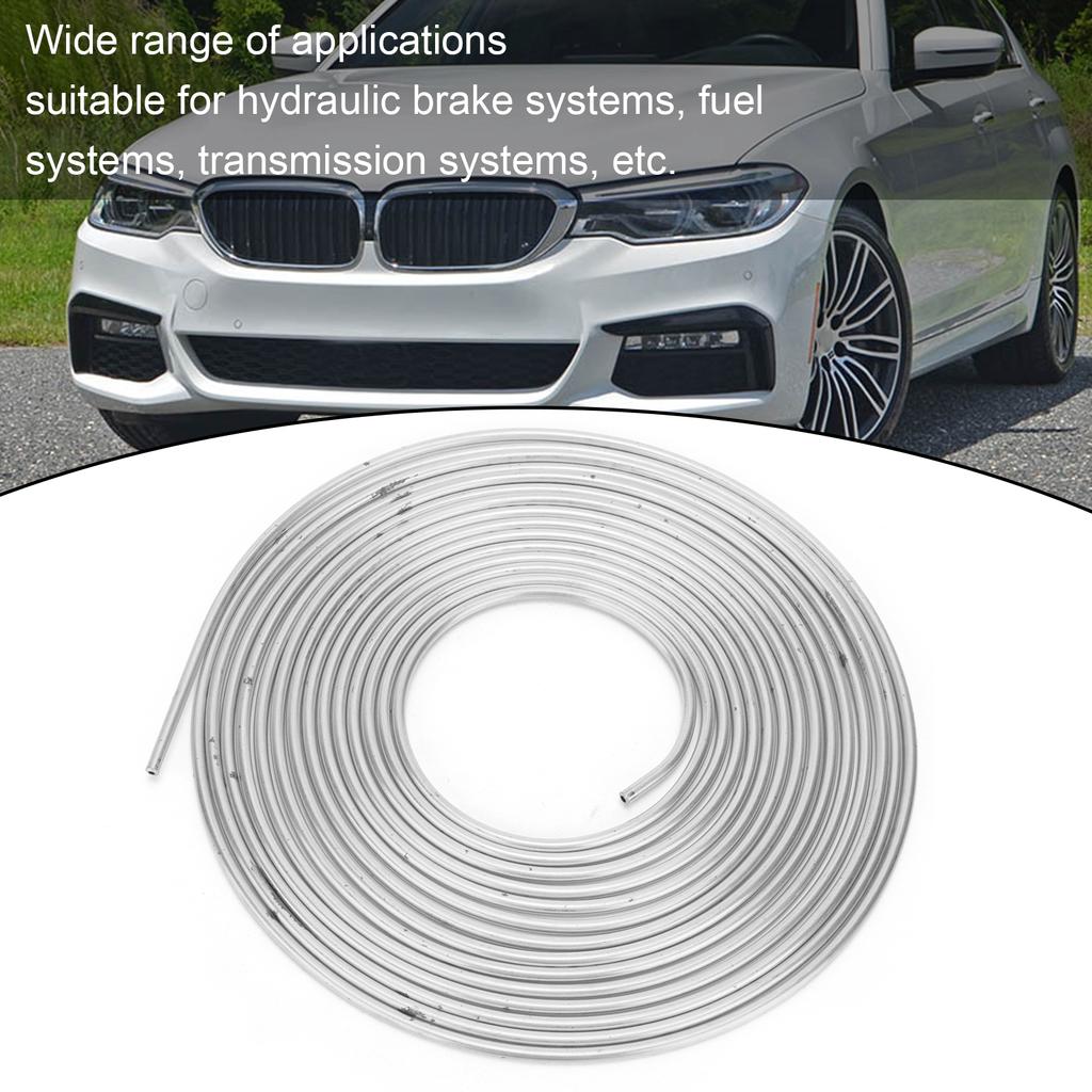 25ft Brake Line Tubing Copper Nickel Plated 3Celsius16in OD with Fittings for Hydraulic Braking Fuel System(Gold )