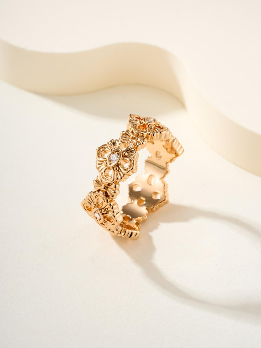 

Кольцо из серии Кружево с бриллиантами для повседневного ношения Изысканное мастерство для мужчин и женщин Подарки для мужчин и женщин Подарок на день рождения US6 розового золота