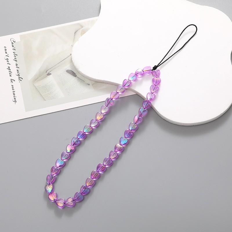 Acrylic Heart-shaped Hanging Rope Mobile Phone Chain Decoration
