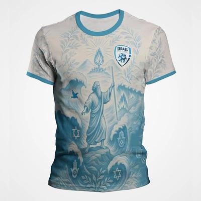 Sommertrend Kortarmet 3D Israel Trykte T-skjorter Kul Streetwear Sports Fotballtrøye Herre T-skjorter