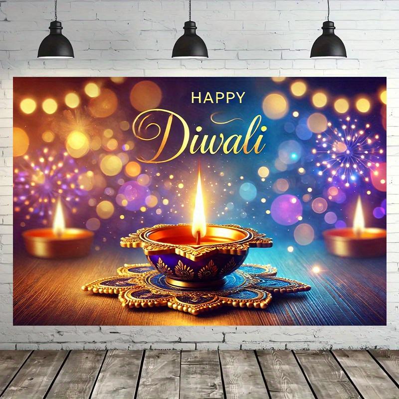 1PC2D Festive Diwali Background for Home, Office, Studio, Outdoor Decoration, No Electricity Required - Wsj