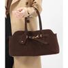Niche Suede Leather Bag, Women's Retro Large Capacity Handbag, Simple Commuting Shoulder Bag, Tote Bag