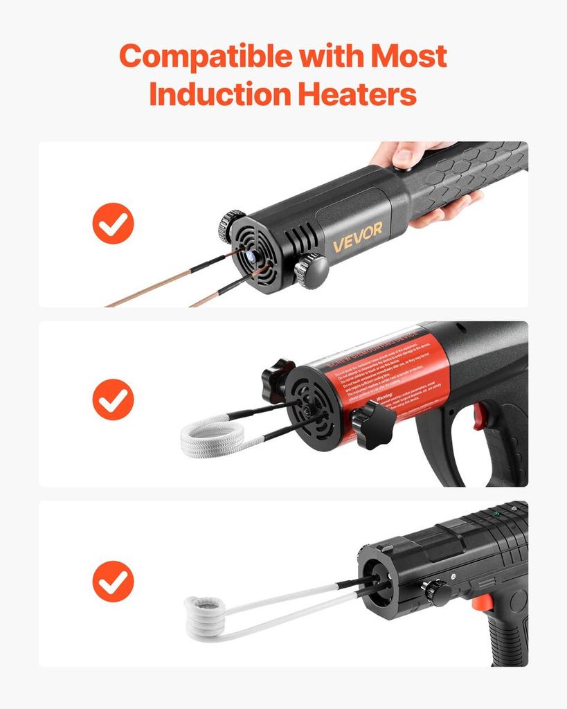 10Pcs Magnetic Induction Heater Coil, Inductor Heat Accessories, Mini Heater Coil Kit with Flexibility and Long Lifespan, for Removing Rusty Bolts and