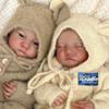 Panenka 19palcová Reborn Baby Doll Levi Twins Plyšová tělíčko Otevřené nebo zavřené oči Novorozená panenka 3D malovaná pokožka Viditelné žíly Figurky Hračky pro panenky pro děti