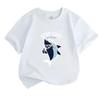 Kids Boys Girls 100% Cotton Crew Neck Short Sleeve T-Shirt, Cool Shark Print Stay Cool Be Awesome Casual Soft Lightweight Summer Tee for Children Dail