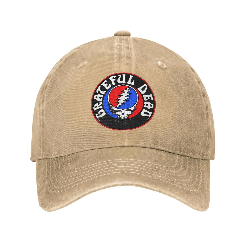 Dankbar Rockband Dead Unisex Baseballkappe Musik Schädel Used Gewaschene Mütze Mode Outdoor Sommer Unstrukturierte Snapback Kappe