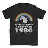 Unicorns 1986 40th Birthday 40 Years Old Men T Shirt  Novelty Tees Short Sleeve Crew Neck TShirt Pure Cotton Plus Size Clothing