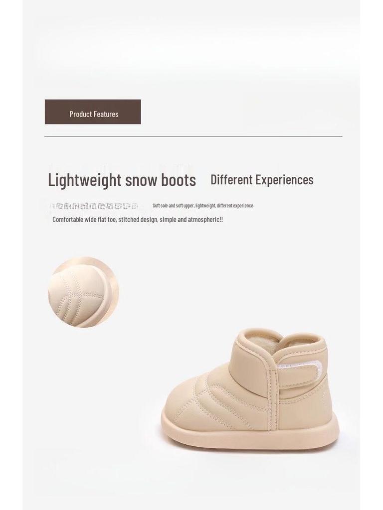 Waterproof Fleece-Lined Snow Boots for Toddlers (Ages 1-3) - Soft Sole First Walker Shoes for Boys & Girls