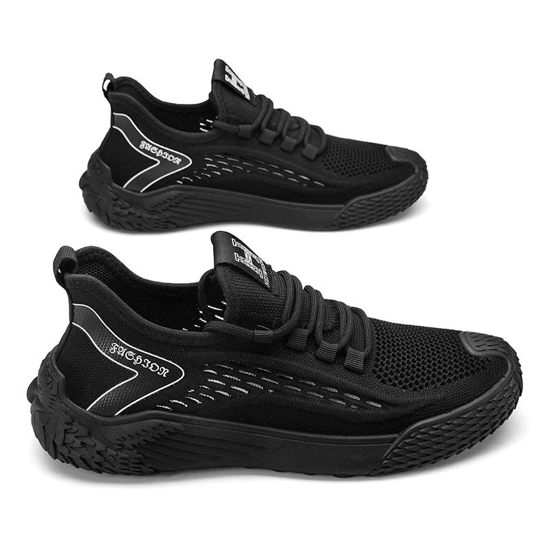 

Мужская обувь на шнуровке, спортивная, для активного отдыха, летающие плетеные кроссовки, удобная, легкая, нескользящая, спортивная обувь для занятий в спортзале, работы, повседневная 39