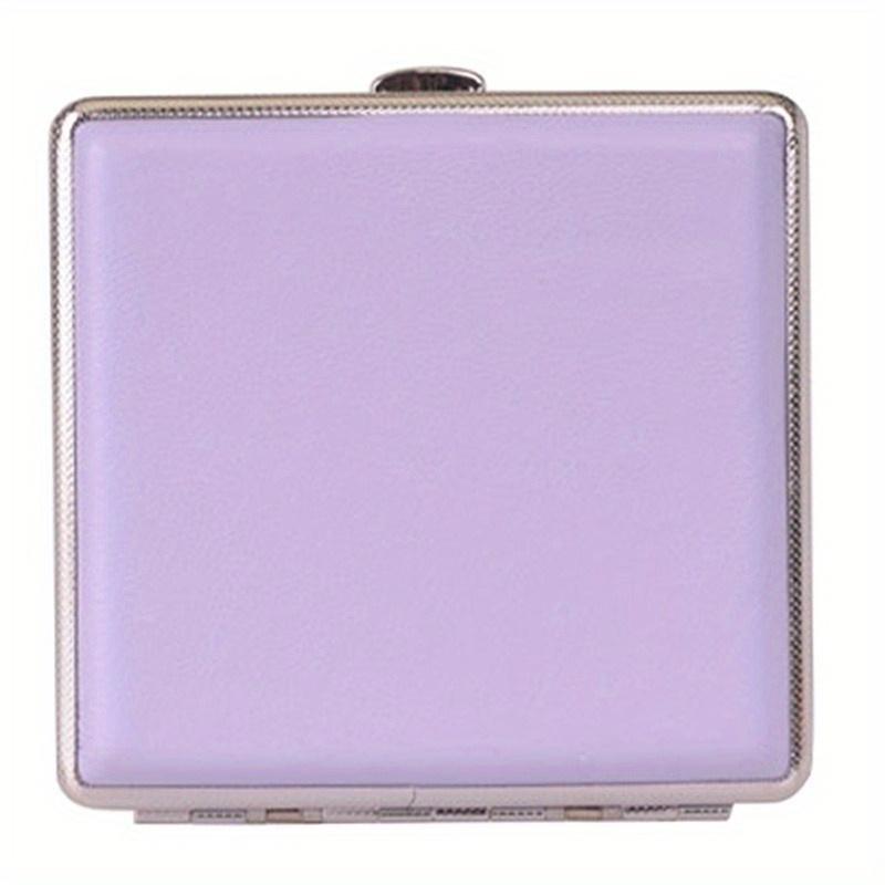 Fashionable Double Leather Cigarette Case with Multi Colored Stainless Steel Cigarette Box for Men